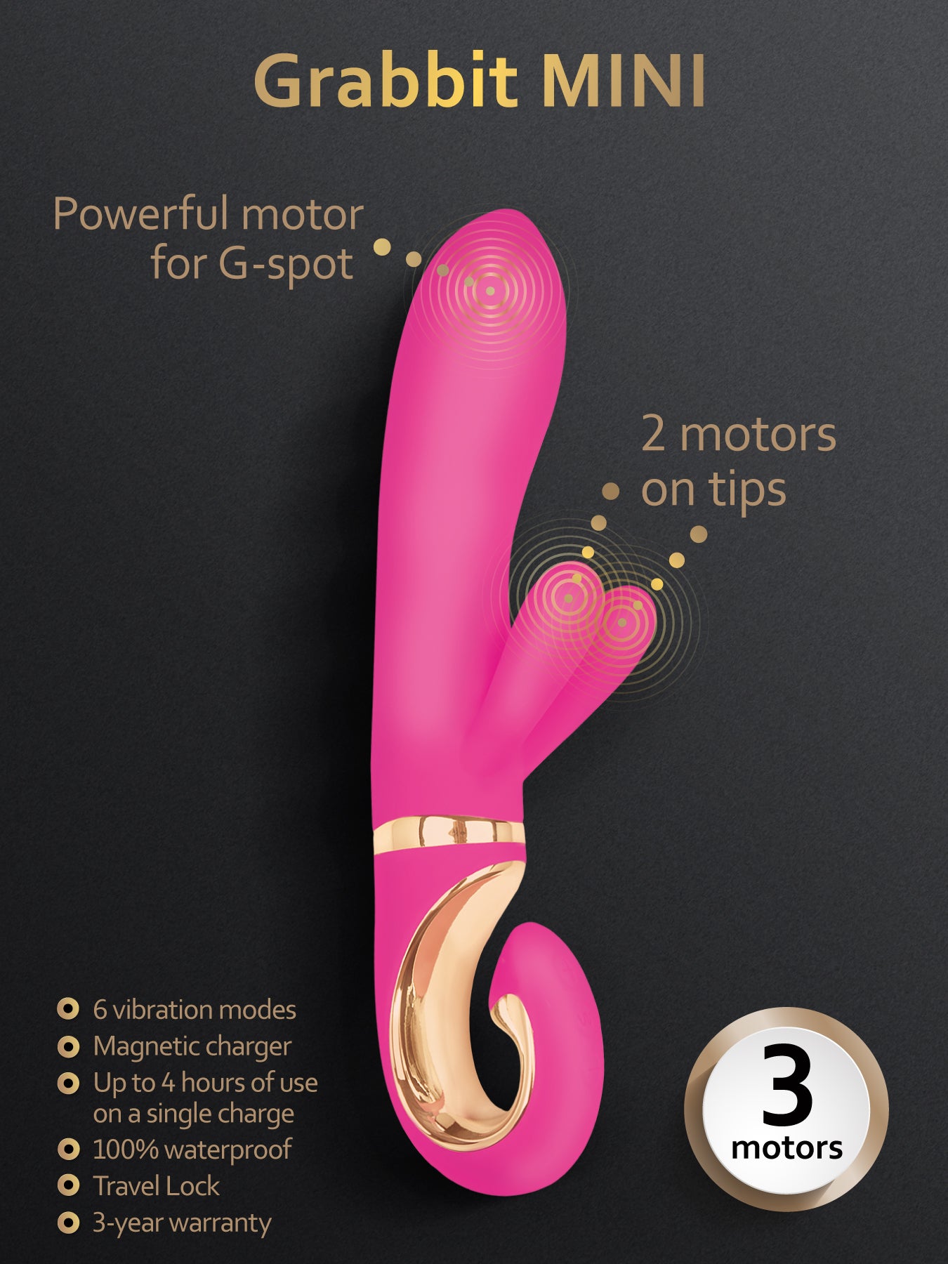 Small Rabbit Vibrator For Clit and G-Spot Grabbit Mini Small Rabbit Vibrator For Clit and G-Spot Grabbit Mini